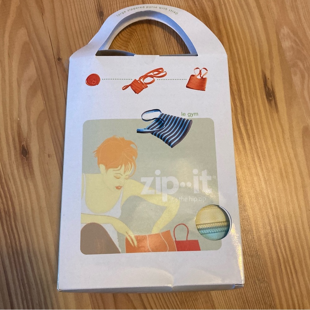 Zip-it handbag tote zipper yellow blue NWT new with tags Y2K 2000s